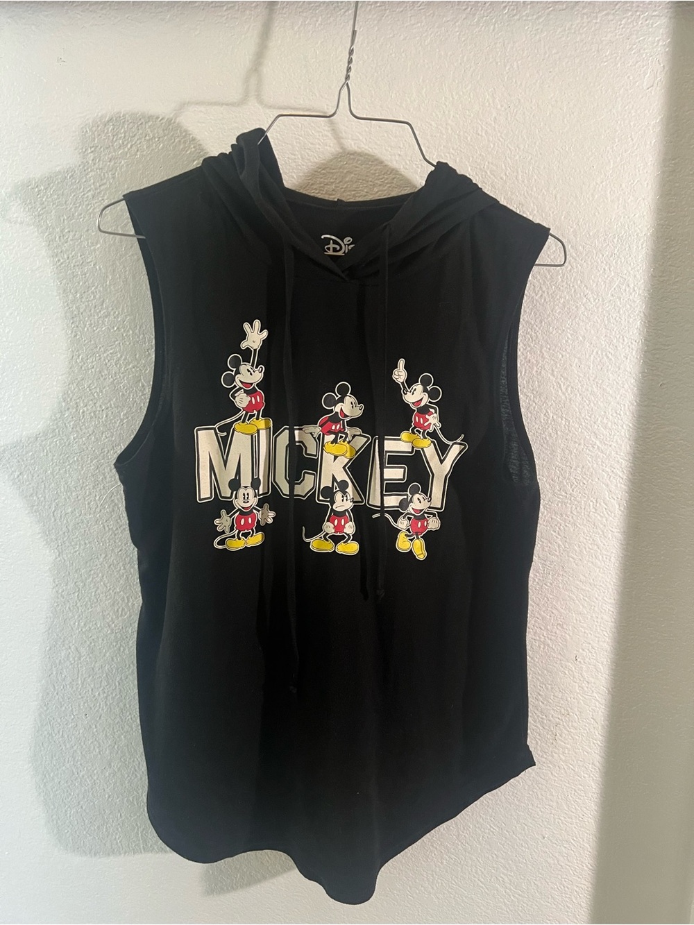 Disney Black Mickey Graphic Sleeveless Hoodie Tank